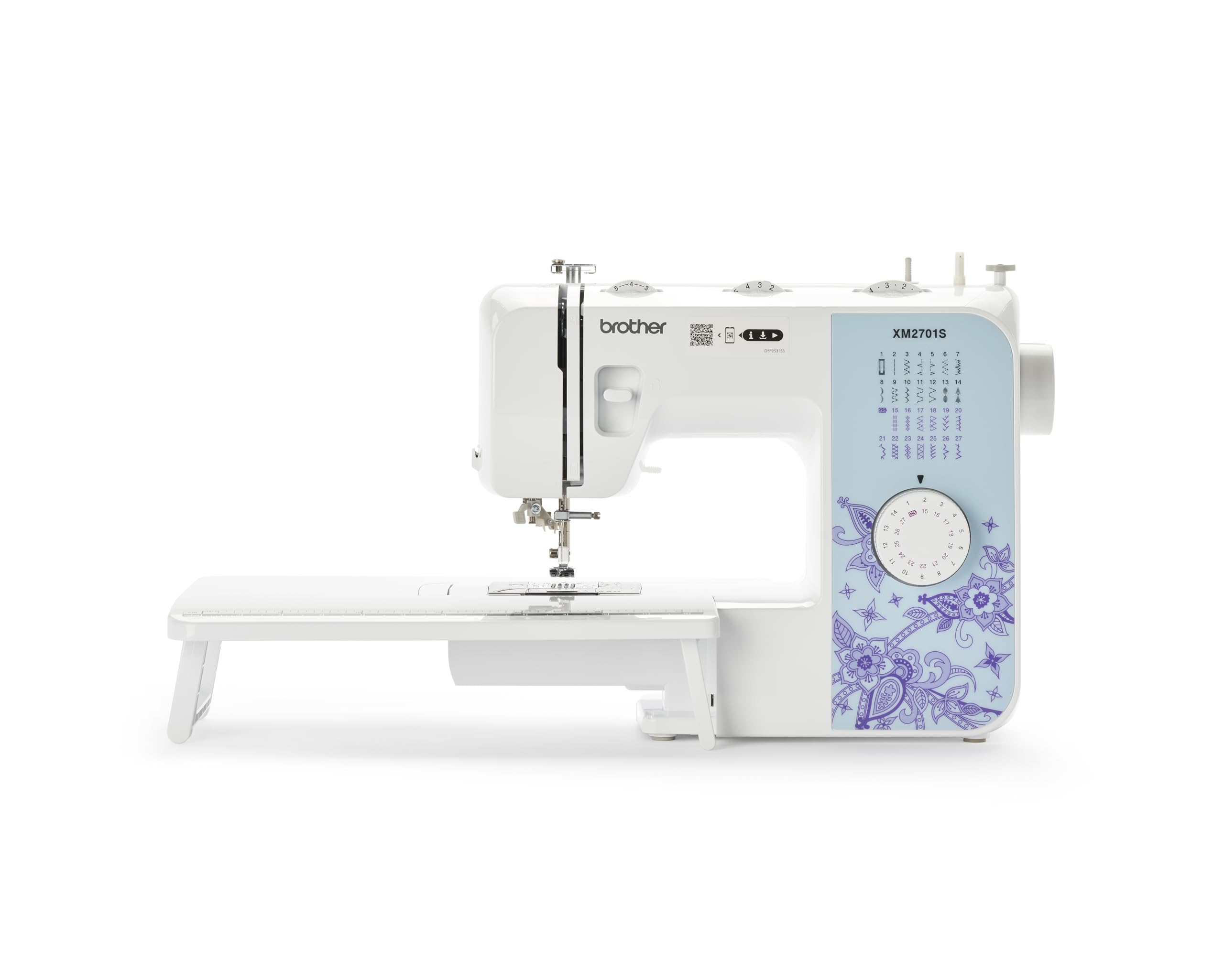 Macchina da cucire Brother XM2701S con 27 programmi di cucitura, braccio libero, macchina da cucire elettrica, per cucire jeans, infila ago automatico