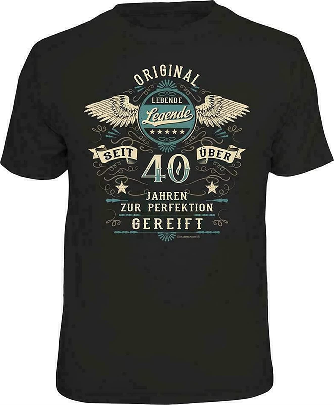 mohaiMen's Birthday T-Shirt - 40 Years to Perfection Ag-Fun Shirt Gift Black S