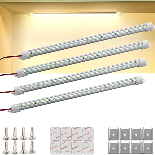 Barra de luz LED interior de 12 V para automóvil, tira de luz LED de 12 V, 54 LED, iluminación súper brillante, 3000 K, color blanco, tira de luz