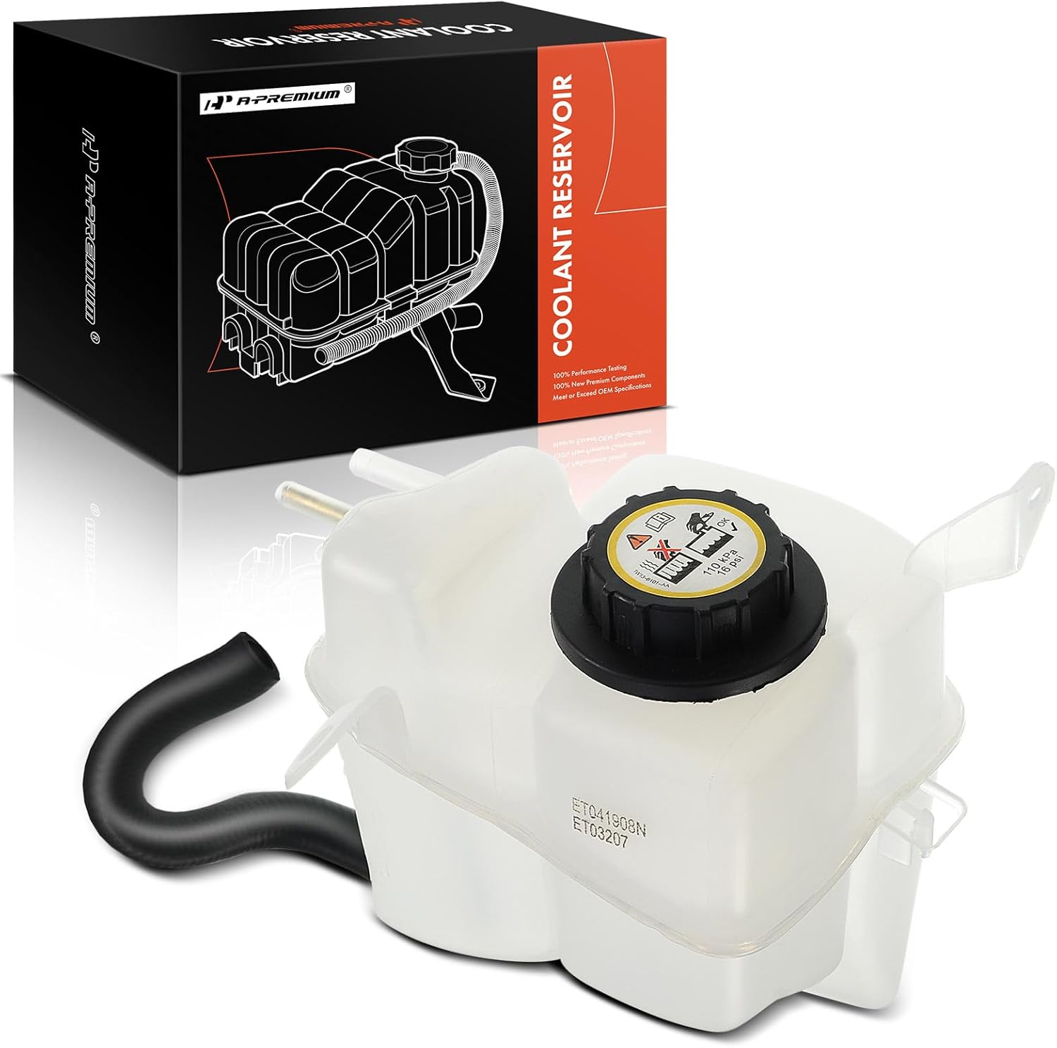 A-Premium Front Side Engine Coolant Overflow Recovery Reservoir Tank [with Cap & Tubing] Compatible with Ford Thunderbird 2002-2005 3.9L & Lincoln LS 2000-2005 3.0L, LS 2000-2006 3.9L, Petrol