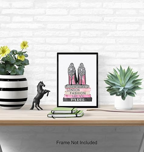 Miniatura 5 de Glam Fashion Design Wall Art 11x14 - Luxury Gift for Women - Pink Black Poster - Girls Bedroom, Living Room Decor - Fashion Wall Art for Women -