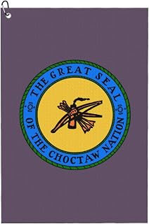 Choctaw Flag Golf Towel with Carabiner Clip for Golf Bag 24" X 16" Golf Towels Waffle Funny Pattern Golf Accessories