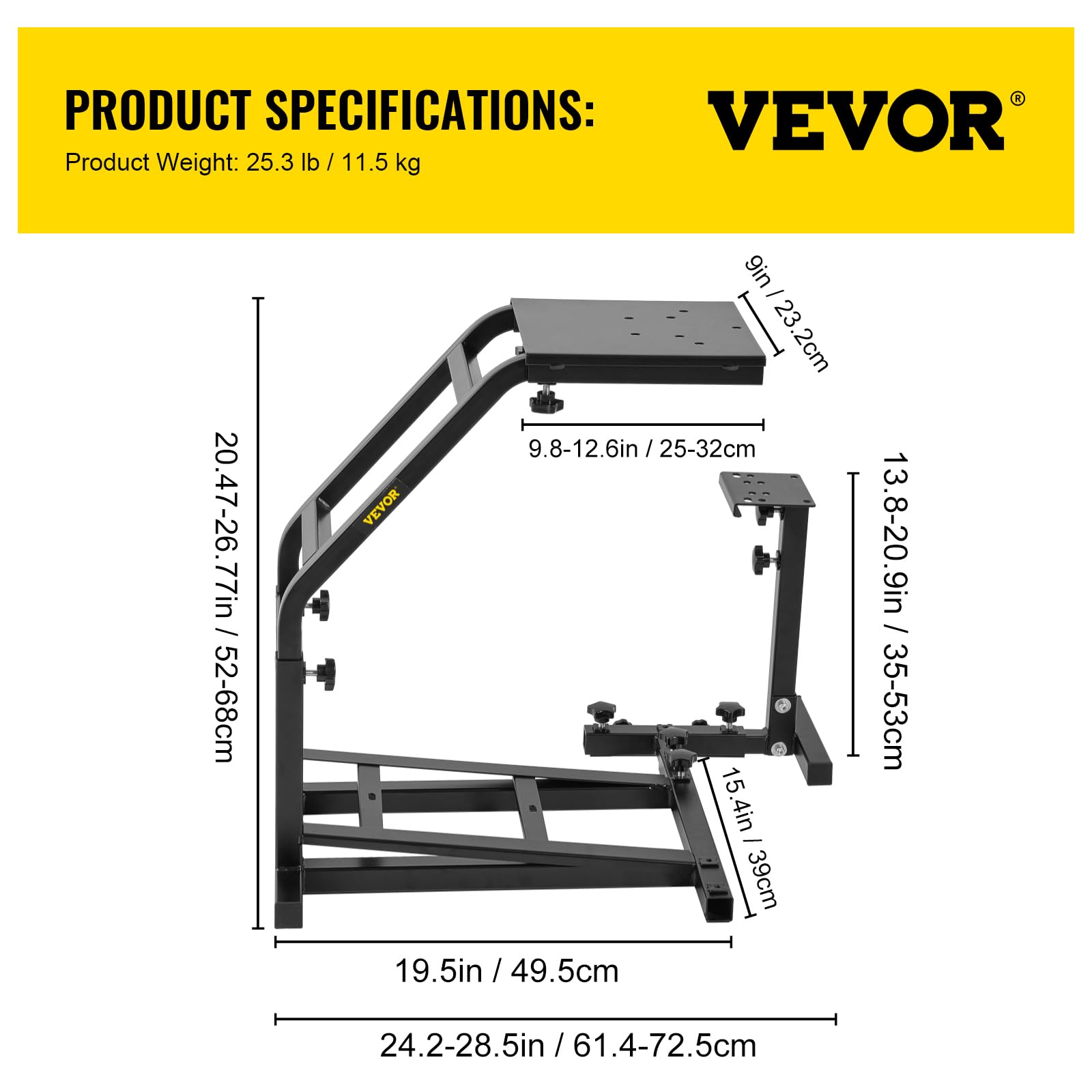 Mophorn Simulador de Carrera Soporte de Volante de Carrera para Logitech G25 G27 y G29 no Incluye Volante y Pedales (G29 G27 G25)