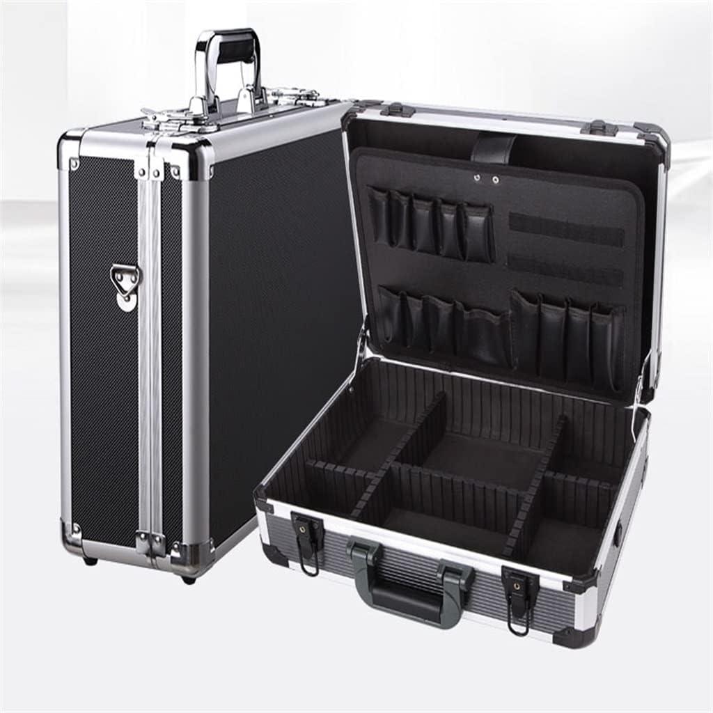 Aluminum Beauty Makeup Suitcase Hairpin Hair Clipper Storage Box Cosmetics Tool Box Shoulder Bag(D)