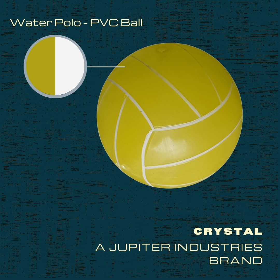 Jupiter Industries® Inflatable Vinyl Ball for Swimming Pool & Garden with 2 Inflating Pins - PVC Ball for Kids use at Pools, Beach, Outdoor & Indoor Play | Size : 22cm (9 Inches) | Yellow Stripes (HB) 1