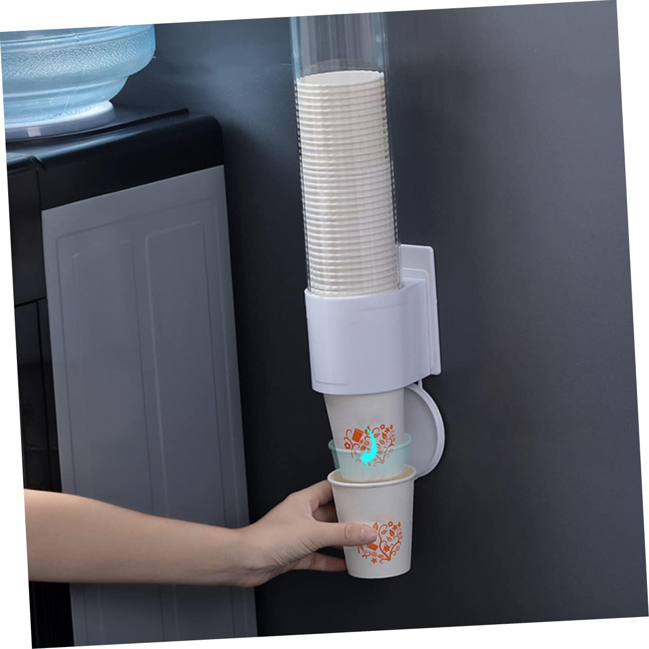 Paper Cup Holder Bathroom Cup Dispenser Wall Mount 3 Oz Cup Dispenser Cup with Hanging Cup Dispenser Wall Cup Holder Cups with Lid Wall Hanging Container Plastic Pull-Out