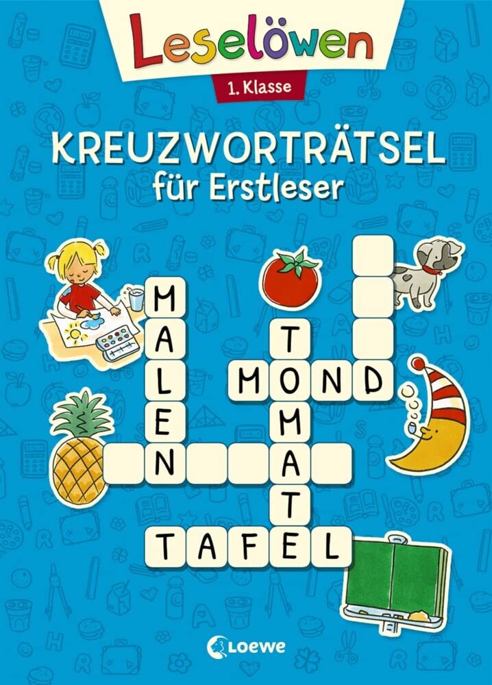 Leselöwen Kreuzworträtsel für Erstleser. 1. Klasse (Blau): Grün