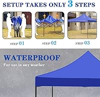 Vista 6 de Tienda de campaña desplegable, toldo desplegable de 10 x 10 pies, toldo Oxford 420D impermeable con revestimiento plateado, 10 x 10 pies