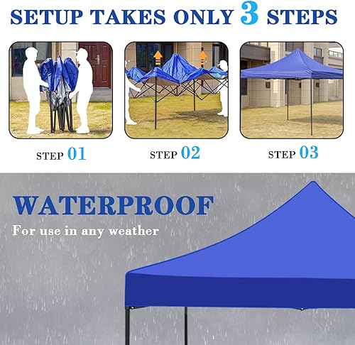 Miniatura 5 de Tienda de campaña desplegable de 10 x 10 pies, tienda de campaña para fiesta, patio, toldo para boda, plegable instantáneamente, portátil, mejor
