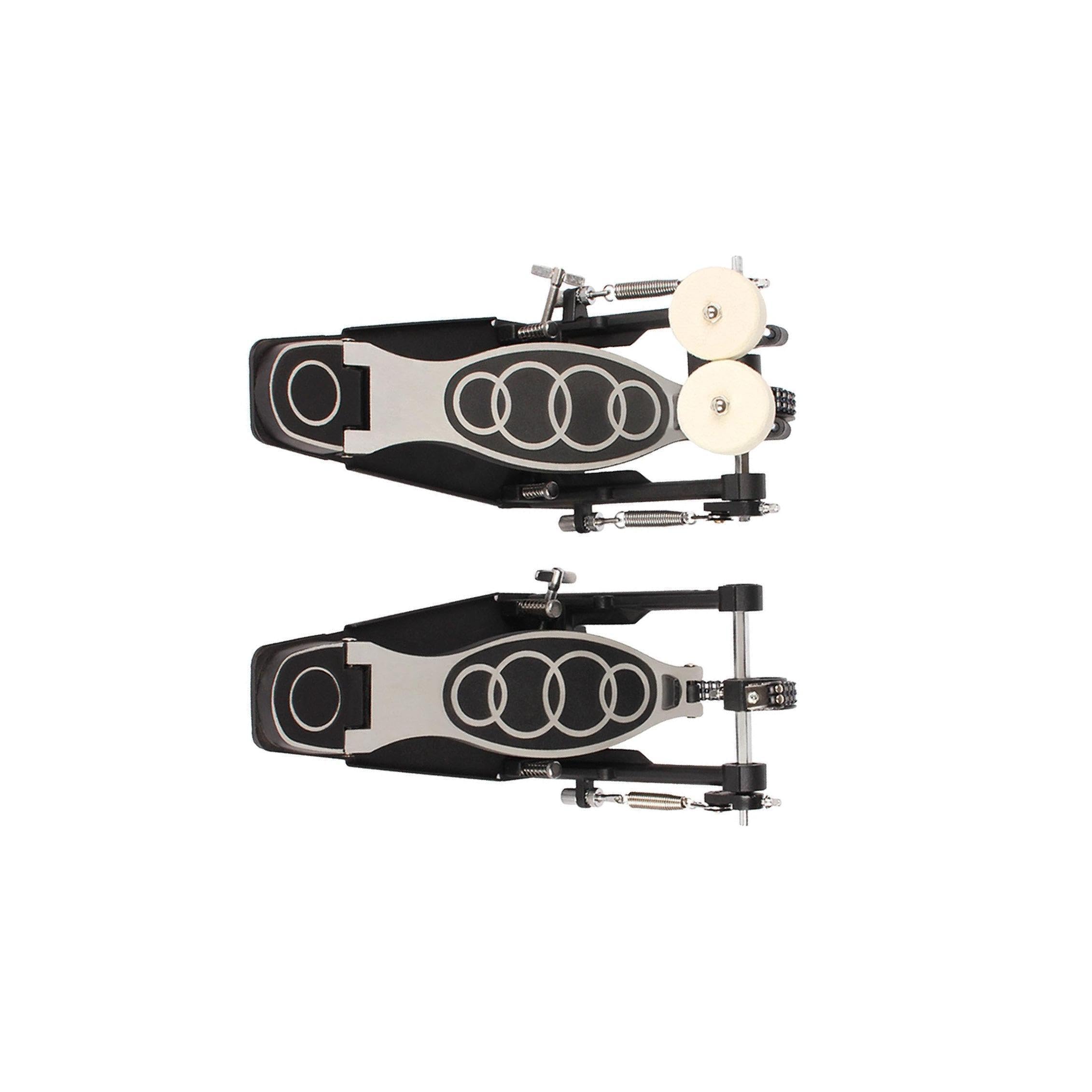Pedal de bombo doble, eléctrico, de doble cadena, antideslizante, con funciones ajustables, ideal para bateristas. Instrumento de percusión.