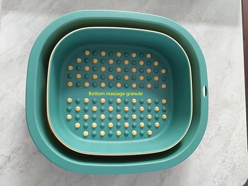 Miniatura 3 de Cuenca de baño de pies plegable, bañera de remojo de pies plegable,Lavabo de spa de pies con gránulos de masaje(verde)