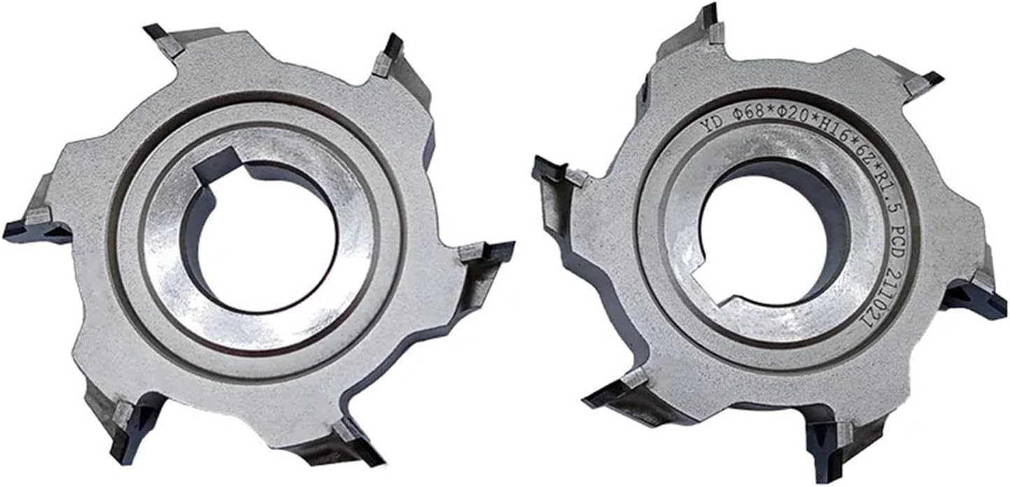 2PCS Material 68 * 20*H16*6Z-R1.5/2/3 PCD Fine Trimming Cutters for Edge Banding Machine(68X20XH16X6Z R1.5)