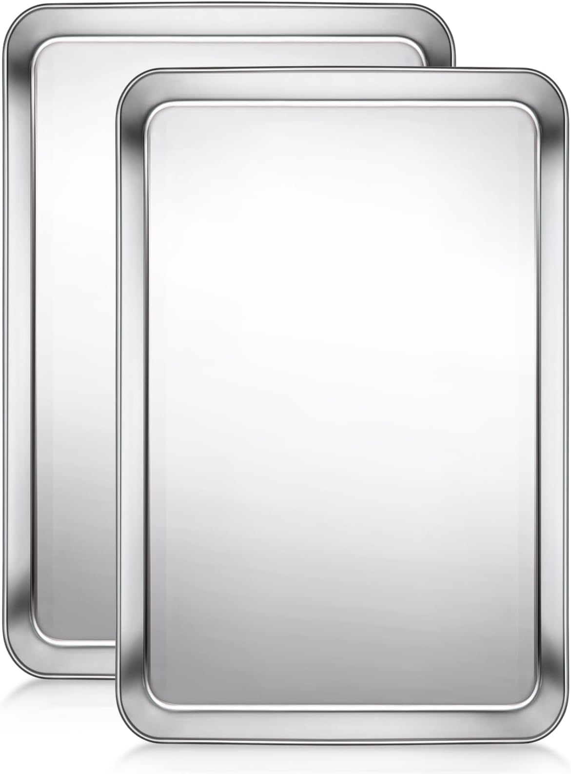 - Terlulu Baking Sheet, Cookie Sheet, Stainless Steel Baking Pan, 2 Piece-16''x 12'' x 1'', Sheet Pan for Oven, Jelly Roll Pan, Baking Tray for Baking&Roasting, Nonstick&Nontoxic&Easy Clean