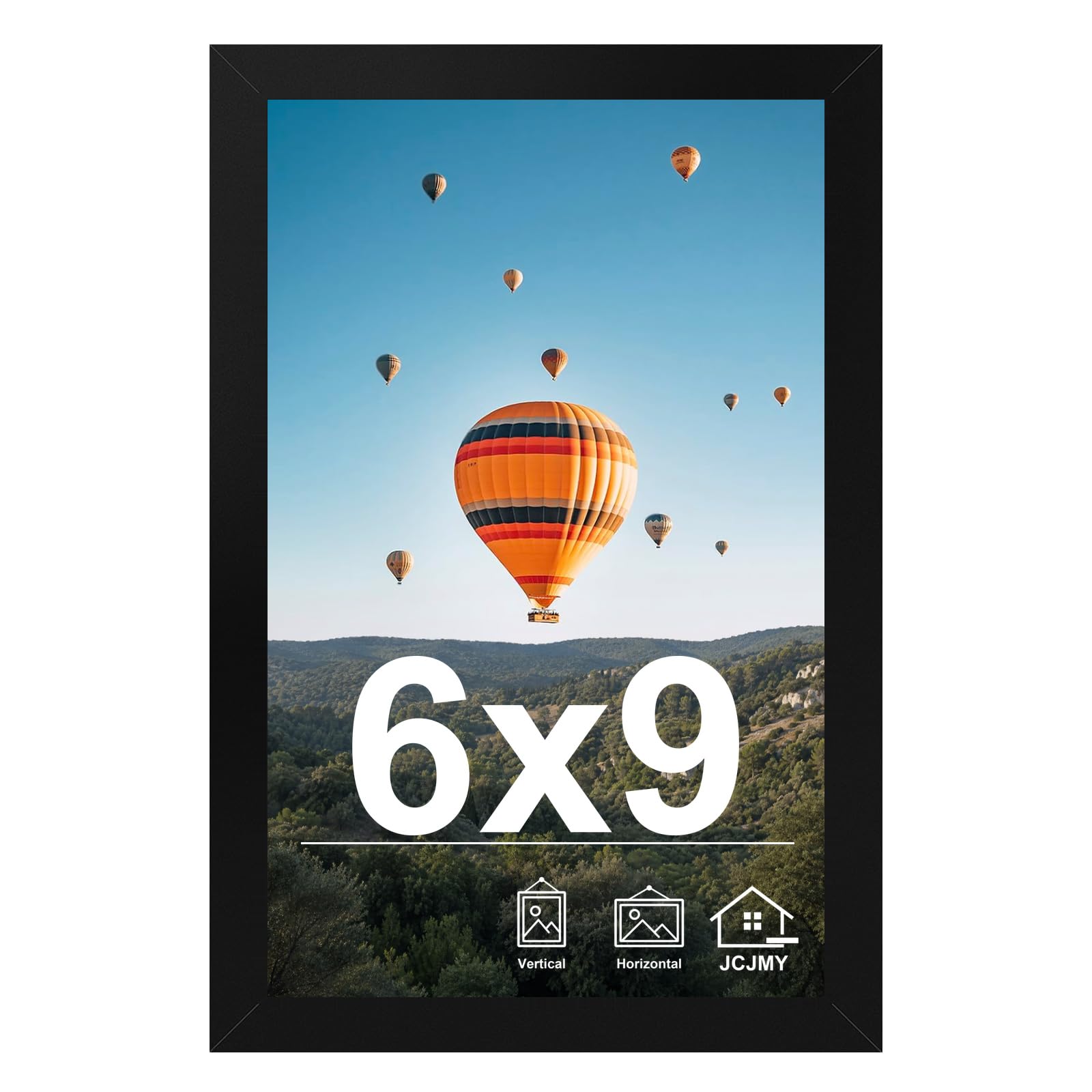 JCJMY 6x9 Picture Frame for Wall or Tabletop Display, Black