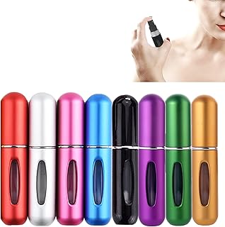 Perfume Spray Bottle 8 Color Refillable Perfume Atomizer 5ml Perfume Atomiser Bottles Refillable Perfume Spray Travel Bottles Perfume Spray Bottle Refillable Metal Perfume Atomiser Sprayer Easy Carry