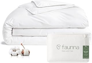 FAUNNA 100% Cotton Queen Duvet Cover - Hypoallergenic Bed Bug Proof, Microban Antimicrobial Zipper Protector for Fresh Sleep