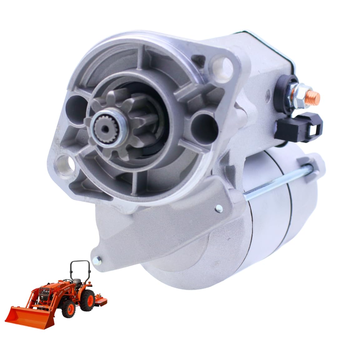TC620-16800 12V 1.4Kw 9T Starter Motor Compatible with Kubota L3301(DT/F/H) L3302 L3901 (DT/F/H) L3902 Tractors Replace# 128000-2130 128000-2131 228000-2050 9722809-105