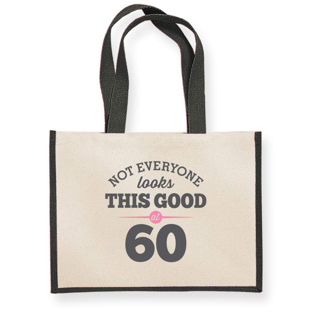 Set Regalo 60° Compleanno Donna – Tote Bag In Cotone + Borsa Trucco Coordinata – Design Divertente 'lavaggio Delicato'