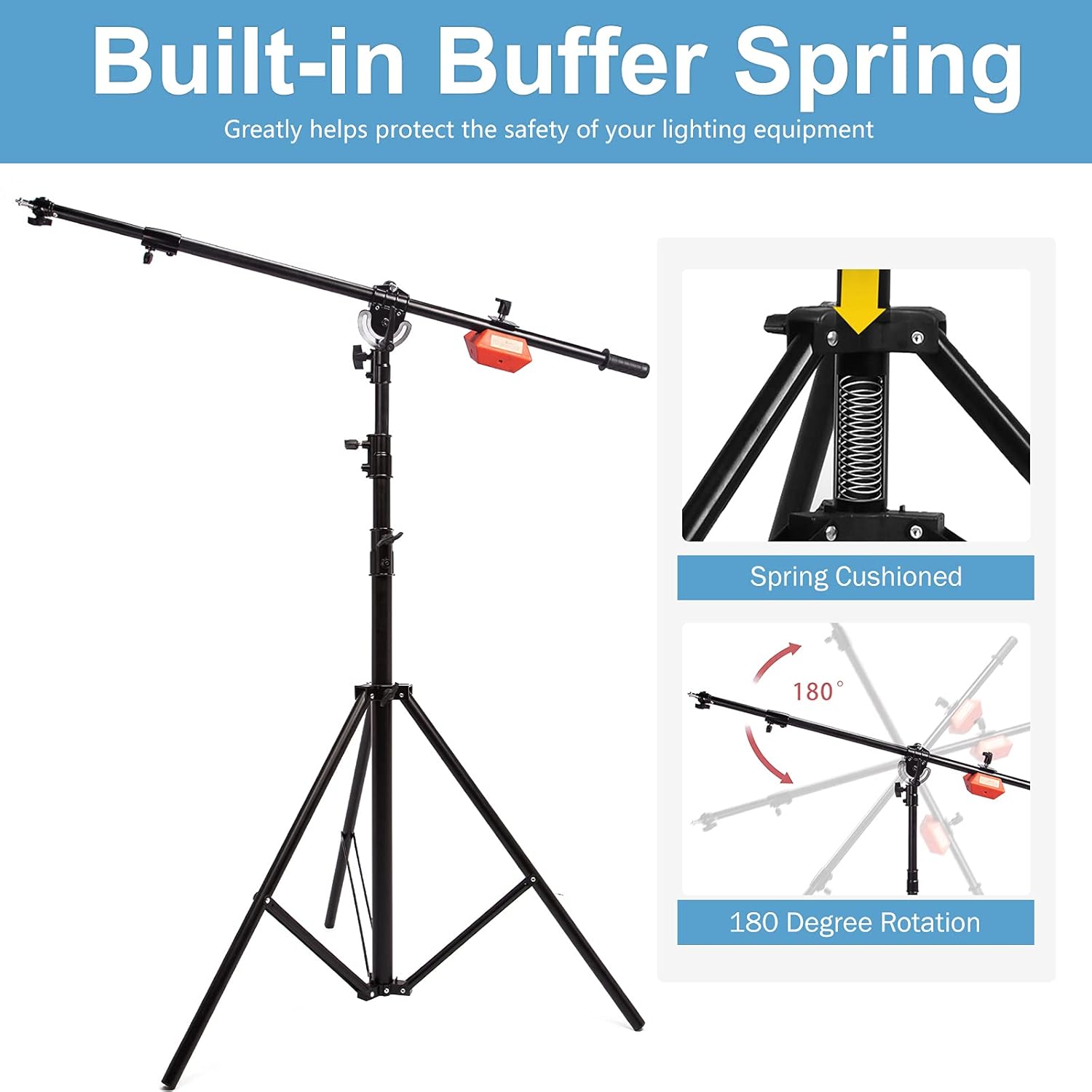 Buy Photo Studio Heavy Duty Boom Light Stand with Boom Arm Steel