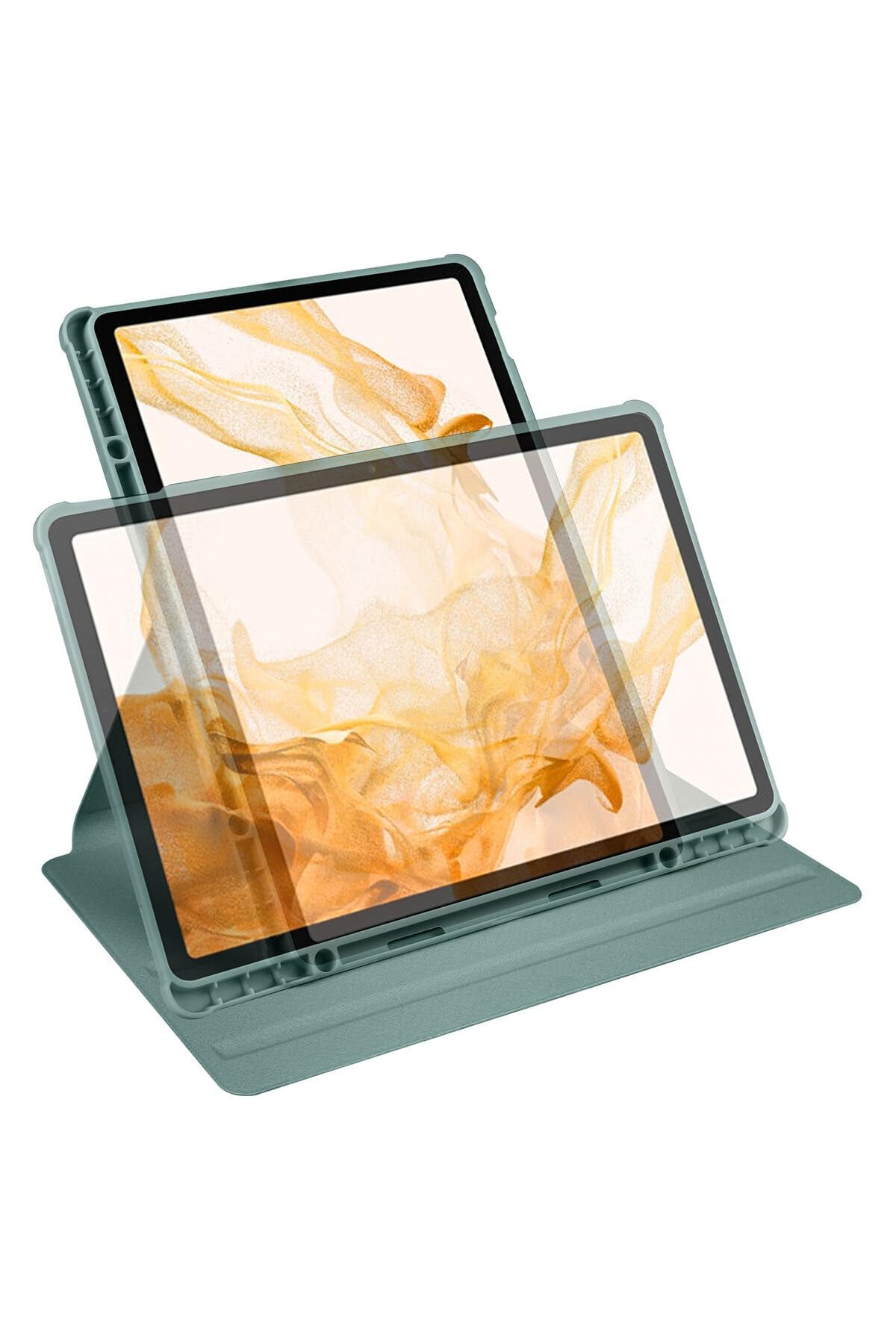 CONSTRAIN - Galaxy Tab S8 Plus SM-X800 ile Uyumlu Kılıf Kalemlikli Dönebilen Standlı Kalem Şarj Bölmeli Kapak - Pembe
