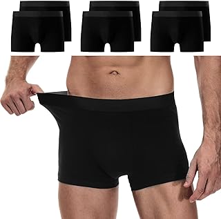 YouShow Men's Boxer Shorts, Pack of 6, Cotton Underwear, Without Scratching Notes, Retro Shorts, Underwear Boxer