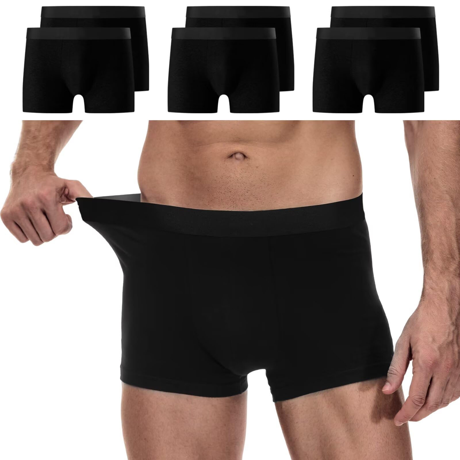 YouShow Boxershorts Herren 6 Pack Baumwolle Unterhosen Männer Ohne Kratzenden Zettel Retroshorts Unterwäsche Boxer