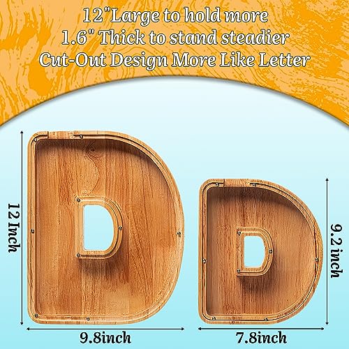 Image of Piggy Bank for Kids, Boys, Girls, Large Personalized Wooden Letter Piggy Bank with Cut Out Design, Alphabet Letter Coin Banks, Money Savings Box, Wooden Bench for Kids Creative