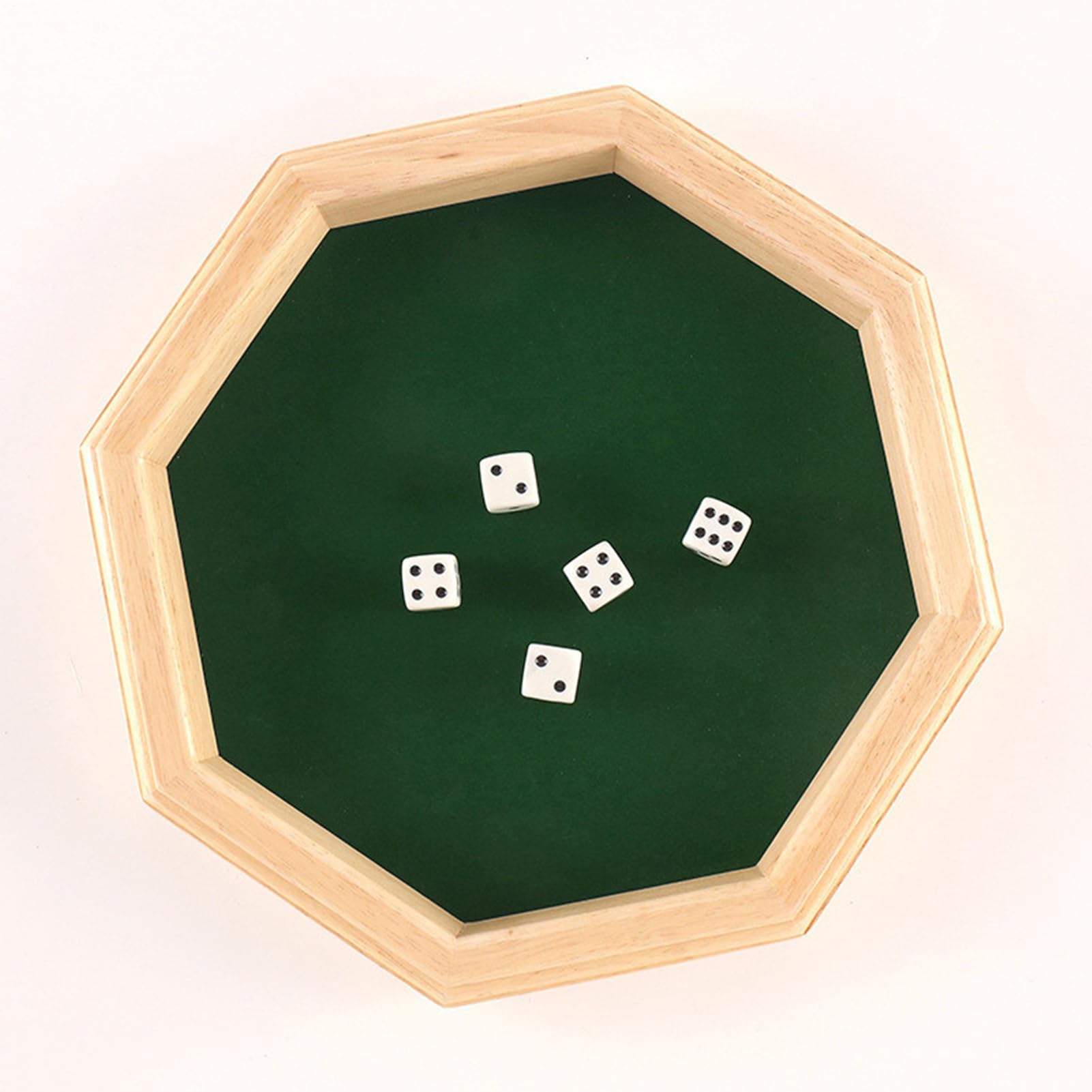 Achteckiges Würfelbrett – Spielmatte aus Holz, tragbare Würfelbox, Tischflächen | Reise-Familientreffen Zubehör, Urlaubsgesellschaftsspielwerkzeug für Thanksgiving, Enf