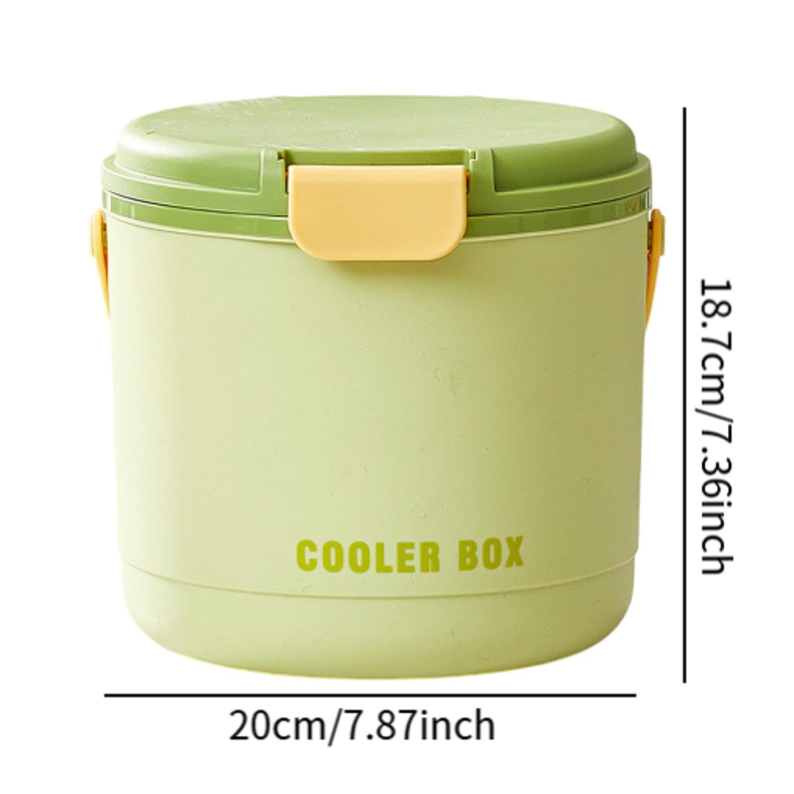 Tragbarer Eisbehälter Getränkekühler Eiskübel mit Deckel Vielseitiger Eiscontainer für Getränke Picknick Camping Aus Robustem PP TPE für Gartenparty R, GrÜn