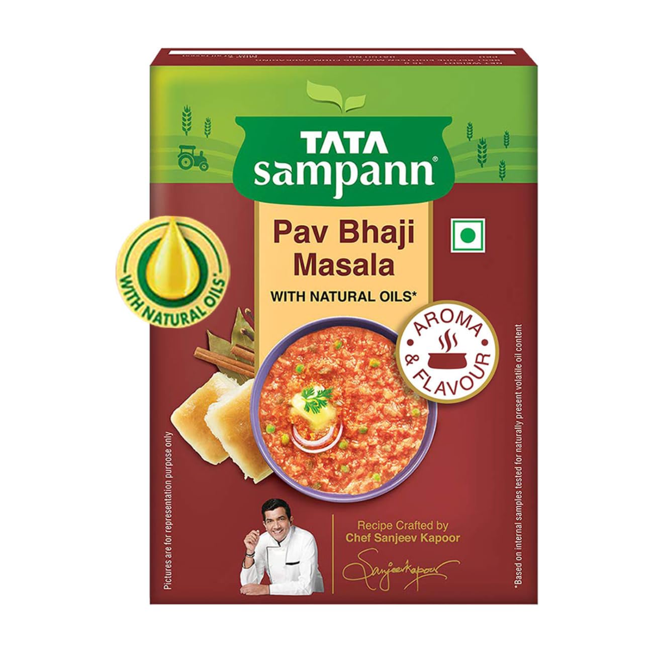 Tata Sampann Pav Bhaji Masala with Natural Oils, 45g, Crafted by Chef Sanjeev Kapoor, With Chef’s Exclusive Tip, Rich Aroma & Flavour (B079GXSW6K) Amazon Price History, Amazon Price Tracker