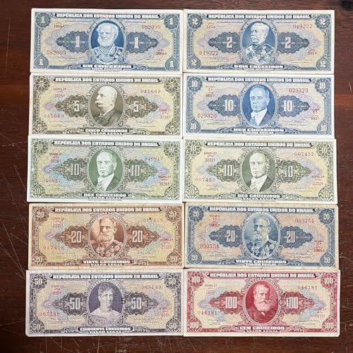 Prodotto originale Lotto di 10 vecchie banconote brasiliane AM082099