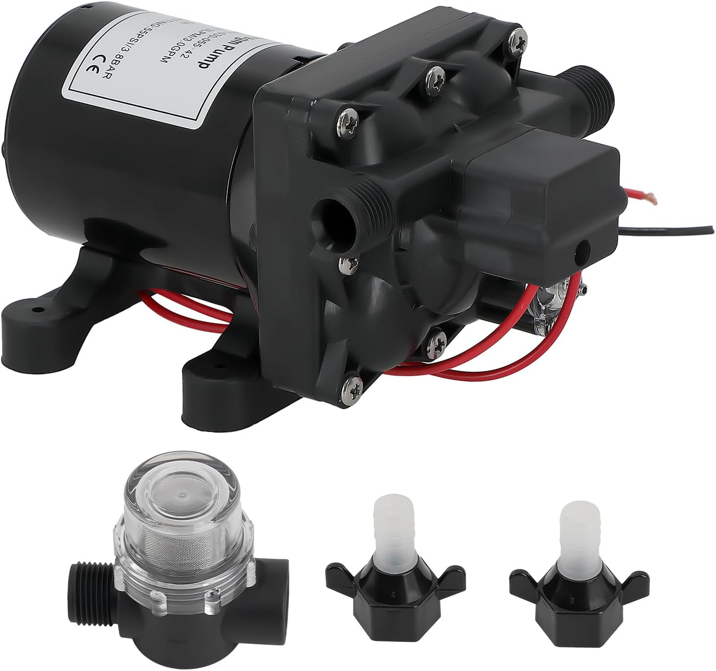 maXpeedingrods RV Water Pump 4008-101-A65 12V 3.0GPM, 55PSI Self-Prime Camper Water Pump for Camper, RV,Yacht Boat, 4008-101-E65