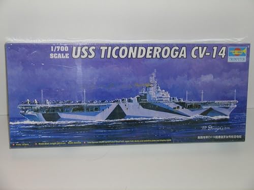 Trumpeter 1/700 USS Ticonderoga CV14 Kit de modelo de portaaviones