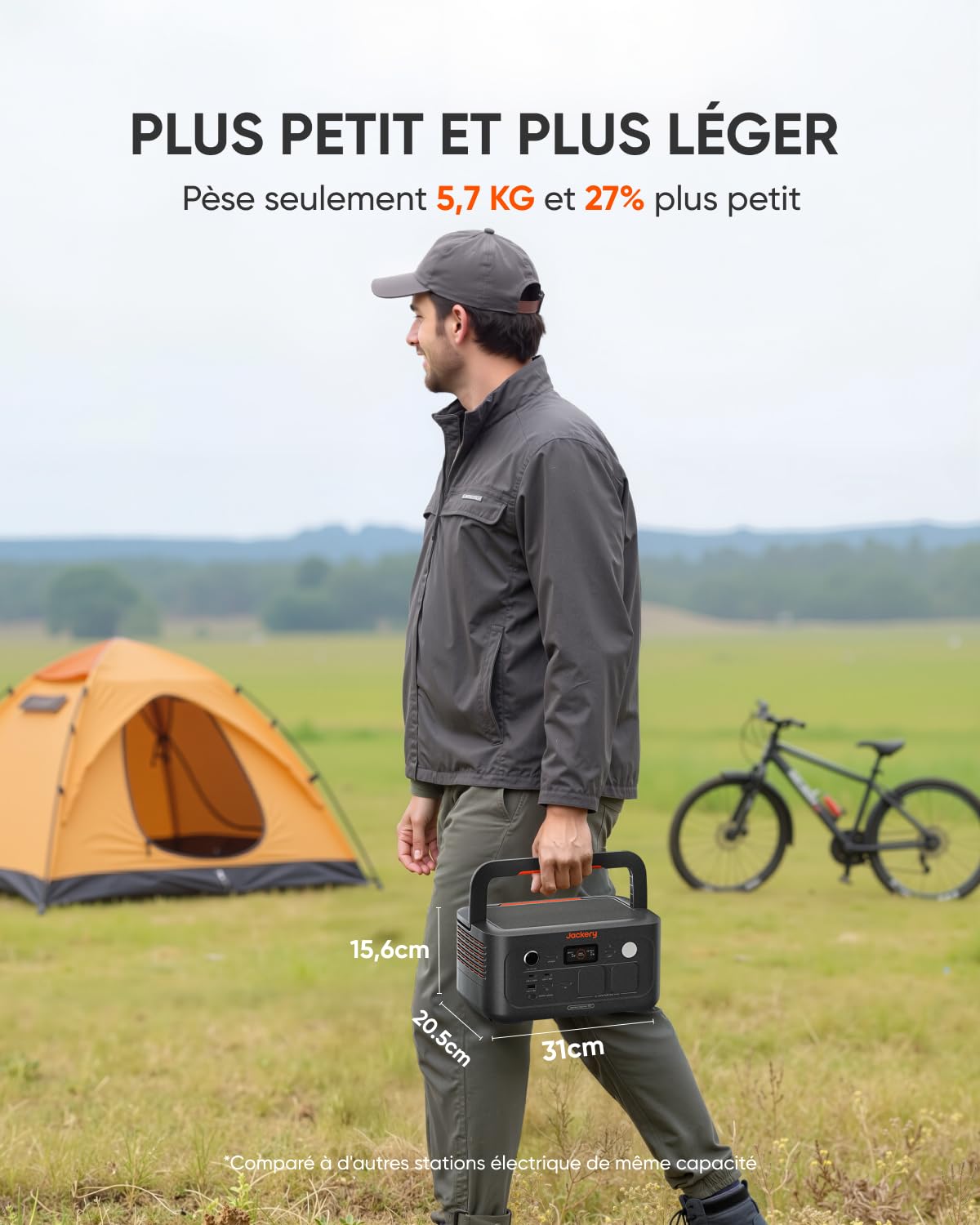 Jackery Explorer 500v2 Station Électrique Portable, 512Wh/500W Batterie LFP (Max 1000W), UPS≤10ms, 2 CA & 2 PD USB-C, Charge Complète en 1.3h, Générateur Solaire pour Camping, Camping-car et Urgence