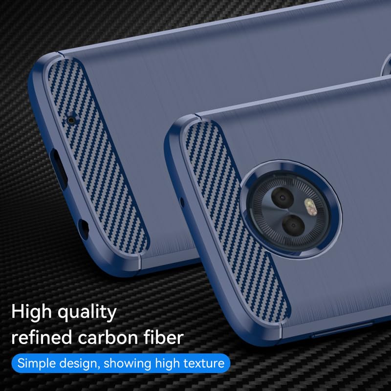 Image of Hybrid Carbon Fiber Back Case for Moto G6 (Blue)
