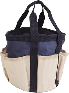 ZLXHDL Bolsa para Herramientas de jardín, Bolsa de jardinería de Tela Oxford 600D con cómoda asa de Transporte, Suministros de jardinería de Gran Capacidad (Azul Oscuro con Color Crema.)