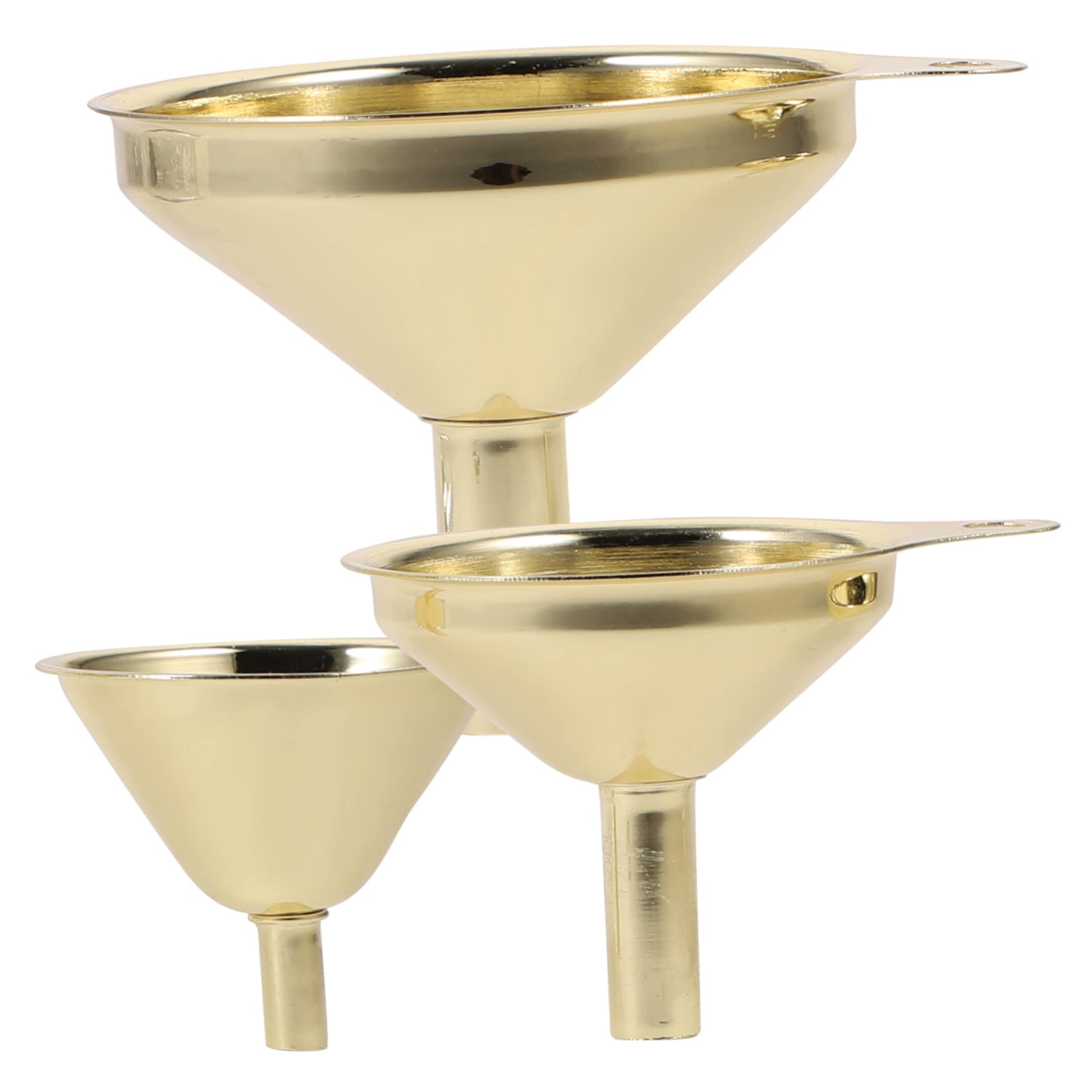 Amosfun 9 Pz imbuto in acciaio inossidabile imbuti imbuto per marmellata per liquidi aceto d'olio per cucina accessorio cucina multifunzionale per spezie Golden