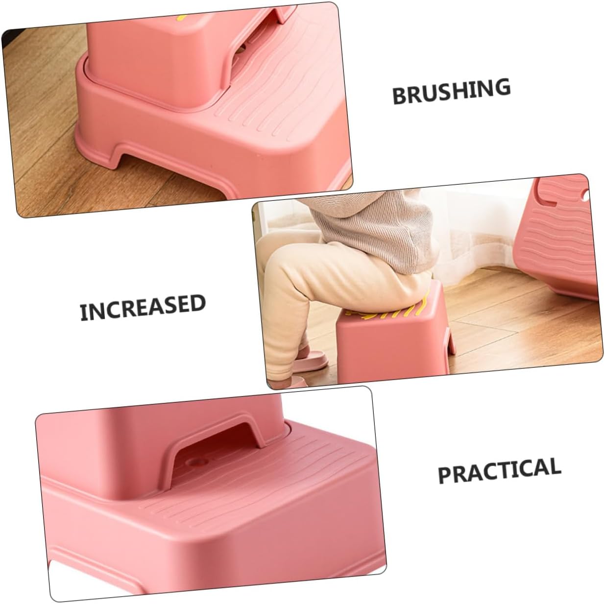 Footstool for Bathroom Non Slip Plastic Foot Stool with Cute Cartoon Design Strong Material Space Saving Step Ladder for Potty Training and Hand Washing