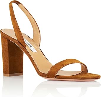 Amazon.com: Aquazzura So Nude Block Sandal 85 : Luxury Stores