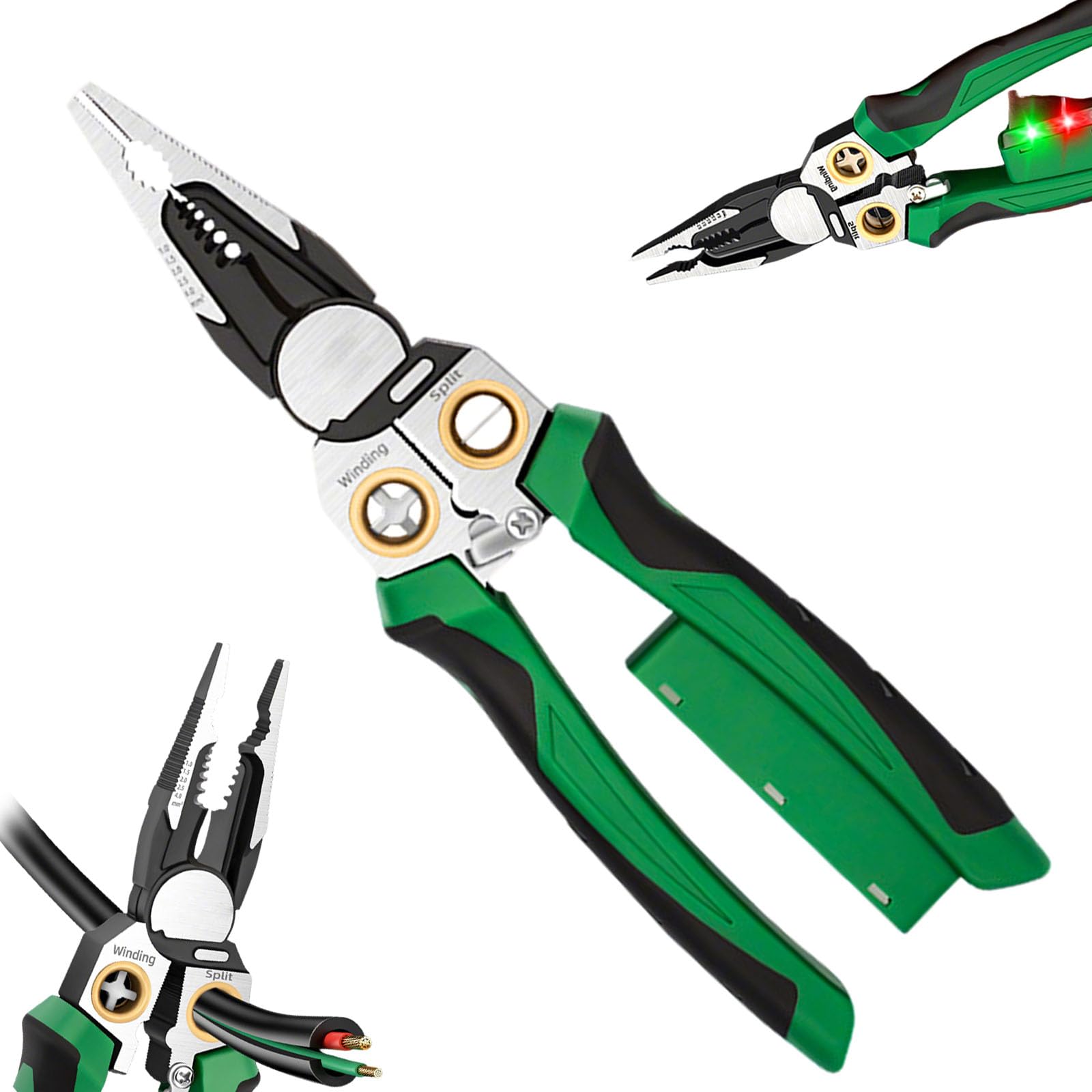 8 in 1 Wire Stripper with Voltage Tester, Electric Pliers, 2025 New Multi-function Electric Wire Stripping Tool for Cutting and Pulling Pliers,