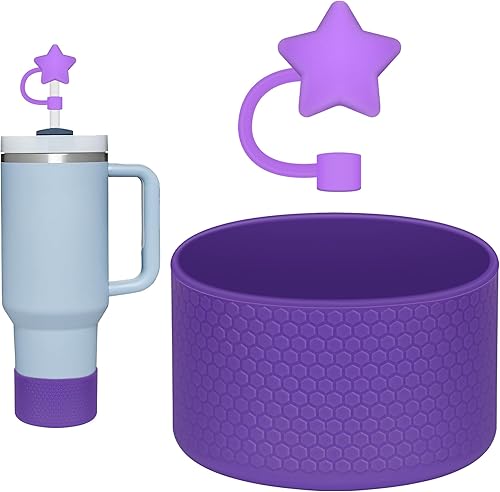 UBEEKOO Tapa de silicona para botas y pajillas, compatible con vasos Stanley de 3040 onzas, accesorios que incluyen 1 funda de silicona protectora