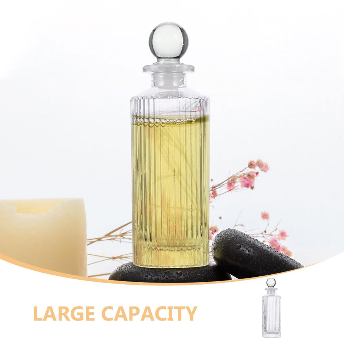Angoily Flacon Diffuseur de Parfum en Verre Design Simple et Décoratif Diffusion 150ml Ensemble de 12 Pièces pour Maison pour Toute Pièce