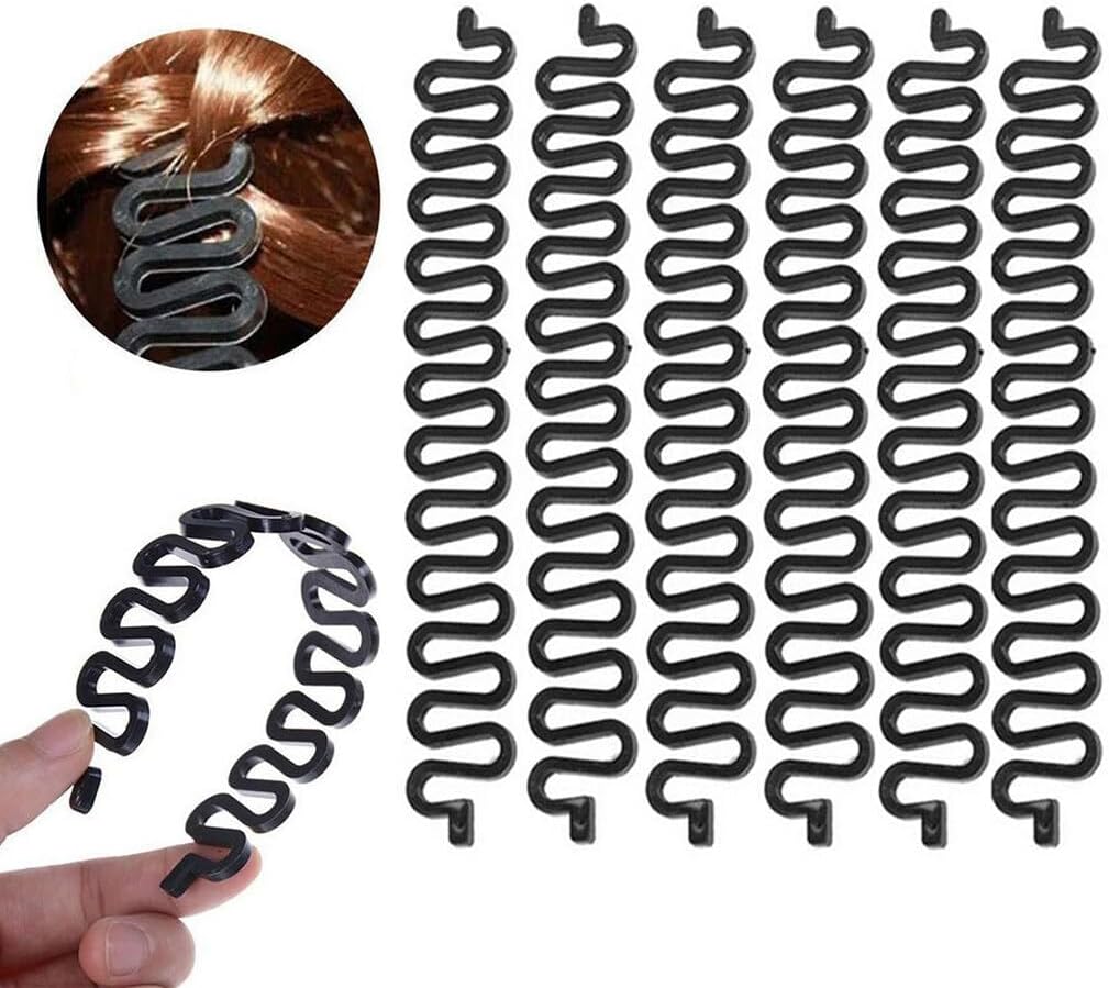 6PCS Hair Braiding Tool Hair Styling Accessories Kit Womens Hair Styling Clip DIY French Hair Braiding Tool Roller Bun Maker French Centipede Braiders Hairstyle Braid Tool for DIY Hairstyle Favors