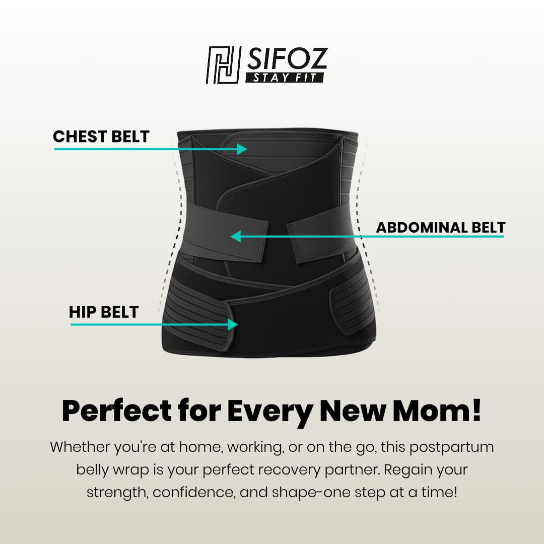3 in 1 Postpartum Support - Recovery Belly Belt Free Size Abdominal Support for Post Delivery, Slimming Waist, Lower Back Pain, Tummy Reduction Belt for Belly After Delivery C-Section