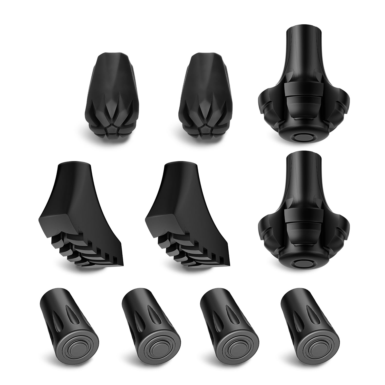 supregear Trekking Pole Tips, Set of 10, Walking Stick Rubber Protectors | Anti-Slip Heav…