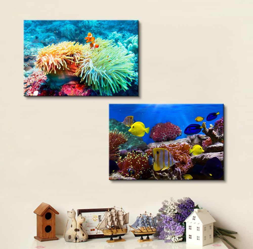 アートパネル　レッドフィッシュ コースタートレイ🏝 透き通って見えるのは沖縄の砂と貝、珊瑚の