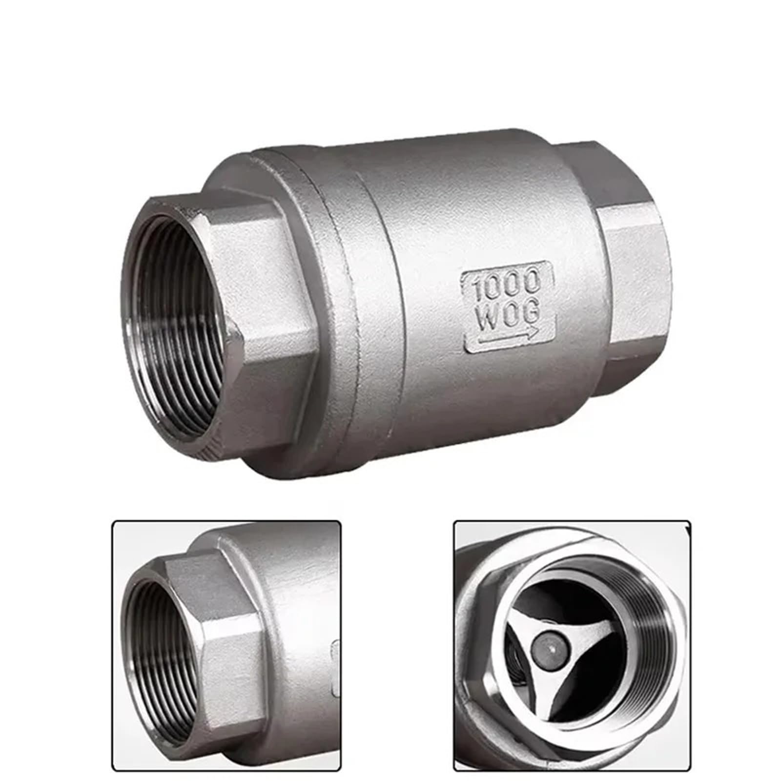 Valvola di ritegno verticale in acciaio inossidabile 304 H12 for pompa dell'acqua da 1/2, 1 3/4, 2 1-1/4, 1-1/2 pollici, valvola unidirezionale, 1 pezzo(1/2")