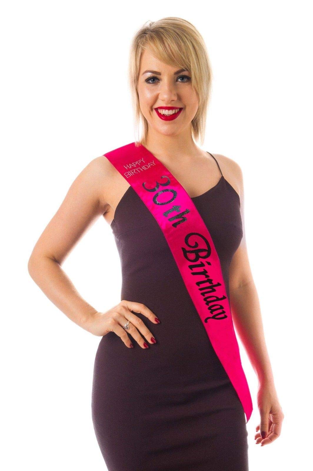 Alandra BirthdaysS-30-HP-BIRTH Diamante 30Th Sash, Unisex-Adult, Pink, One Size