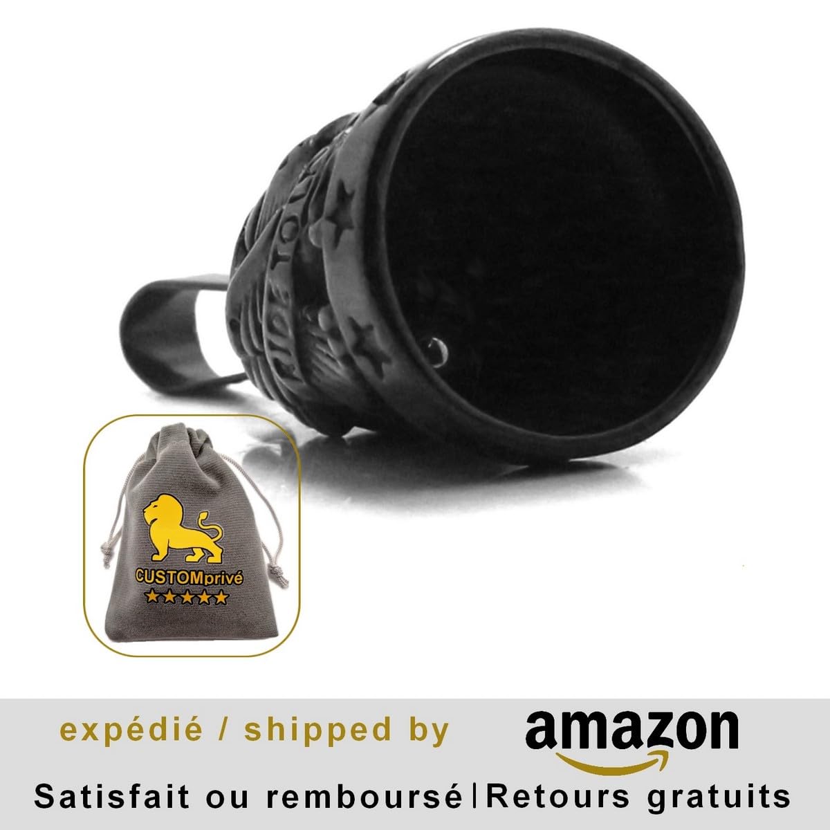 Clochette Biker Porte Bonheur Guardian Bell Live To Ride Dimensions 4 Cm De Haut Et 24 Cm De Large Livree Avec Une Housse