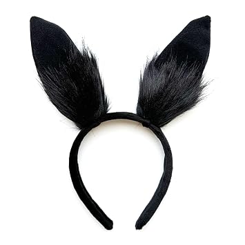 Kiddale Bunny Ears Headband,Black Easter Rabbit Hair Band,Bunny Ear Hair Hoop for Adults Halloween Party Cosplay Rabbit Costume Accessories